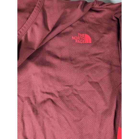 The North Face Red Stripe Secondskin SSK Seamless 1/4 Zip Hooded Pullover - Med - Picture 8 of 8